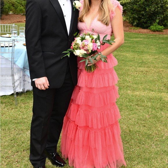 LoveShackFancy Francoise Gown Full Maxi Dress Ombre Millennial Pink sz2 - Picture 2 of 2